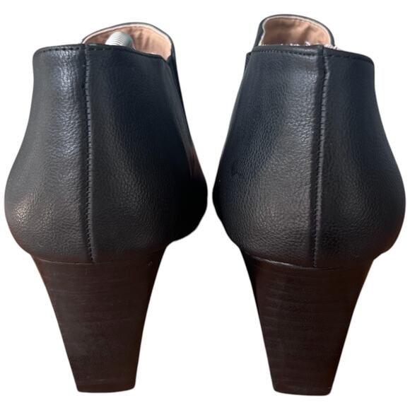 ADRIENNE VITTADINI Midge Women's Size 9.5 Black Wedge Heeled Shooties Side Zip - Picture 5 of 11